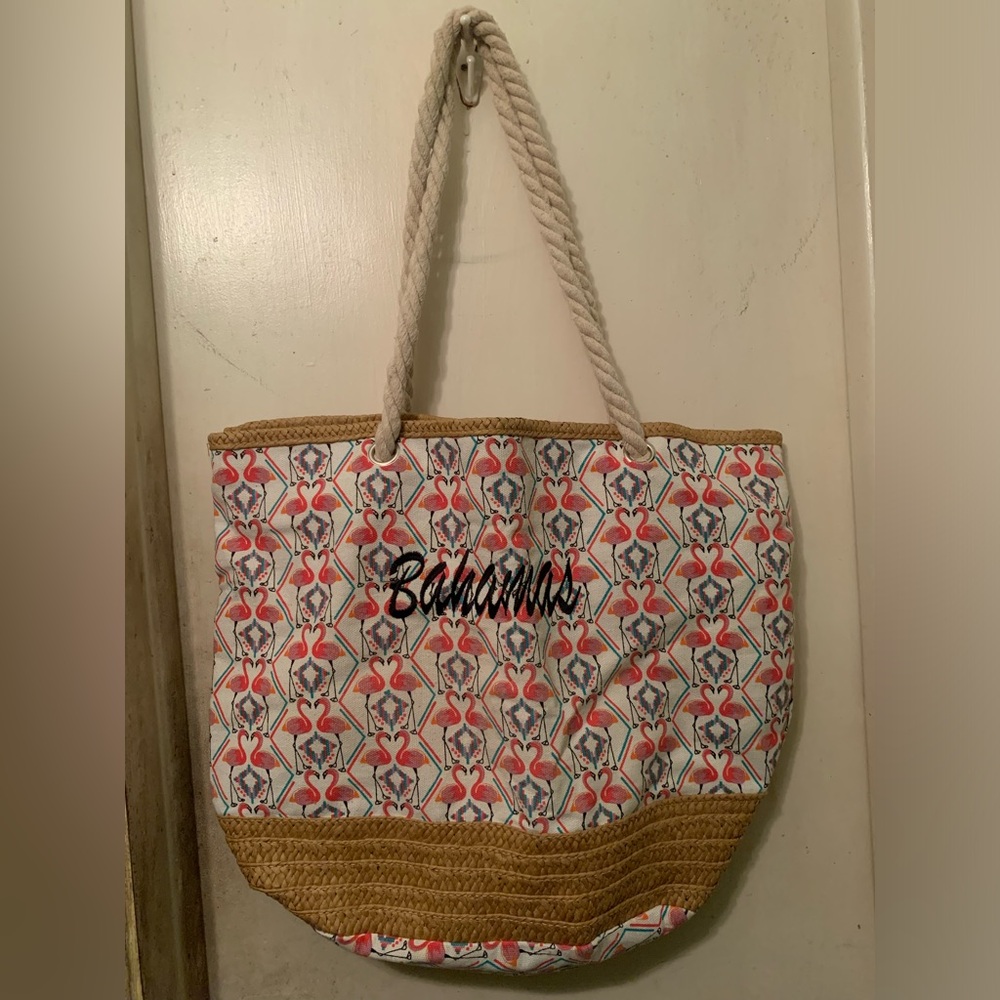 ✨⚡️💥New Flamingo Tote Bag Canvas Extra Large Sea Life Beach Bag